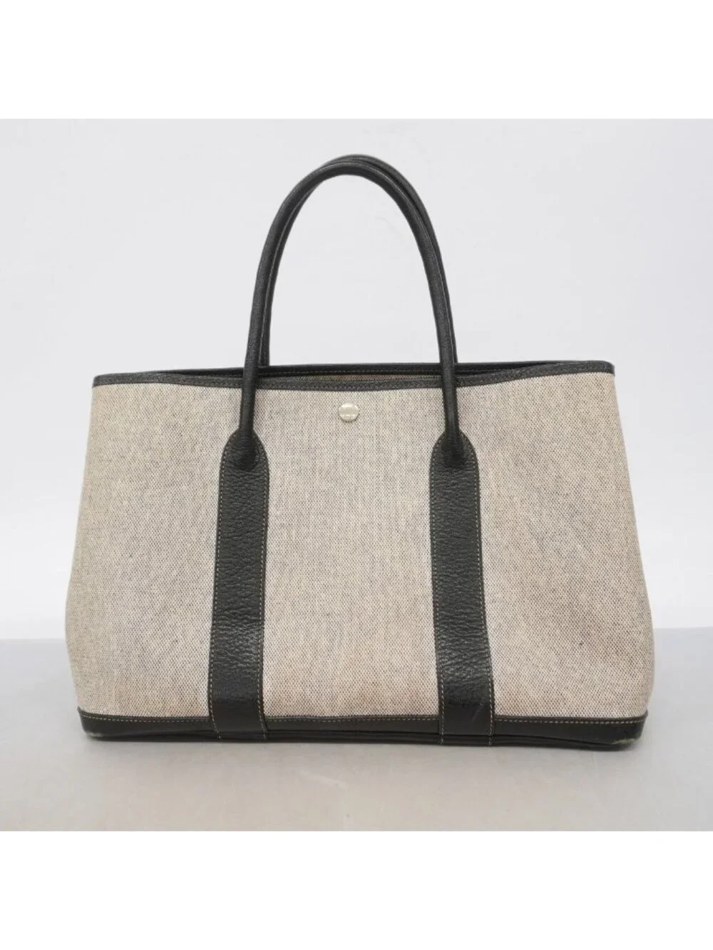 Hermes Tote Garden Party PM Toile Ash Black Silver